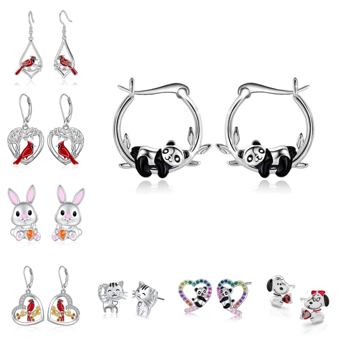 Women Accessories Drawing - Simpatici orecchini europei e americani di