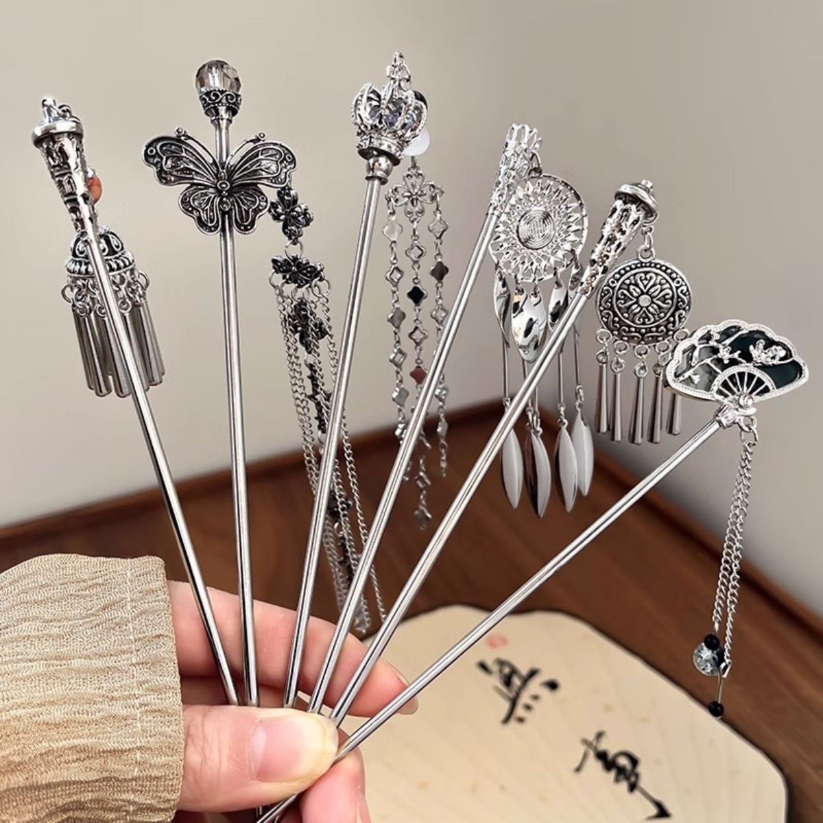 Hair Fork Stick - Forcina da donna elegante in argento
