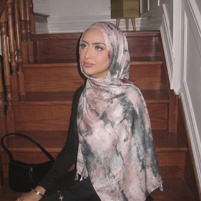 Women'S Accessories For Neck - Hijab con stampa a inchiostro e