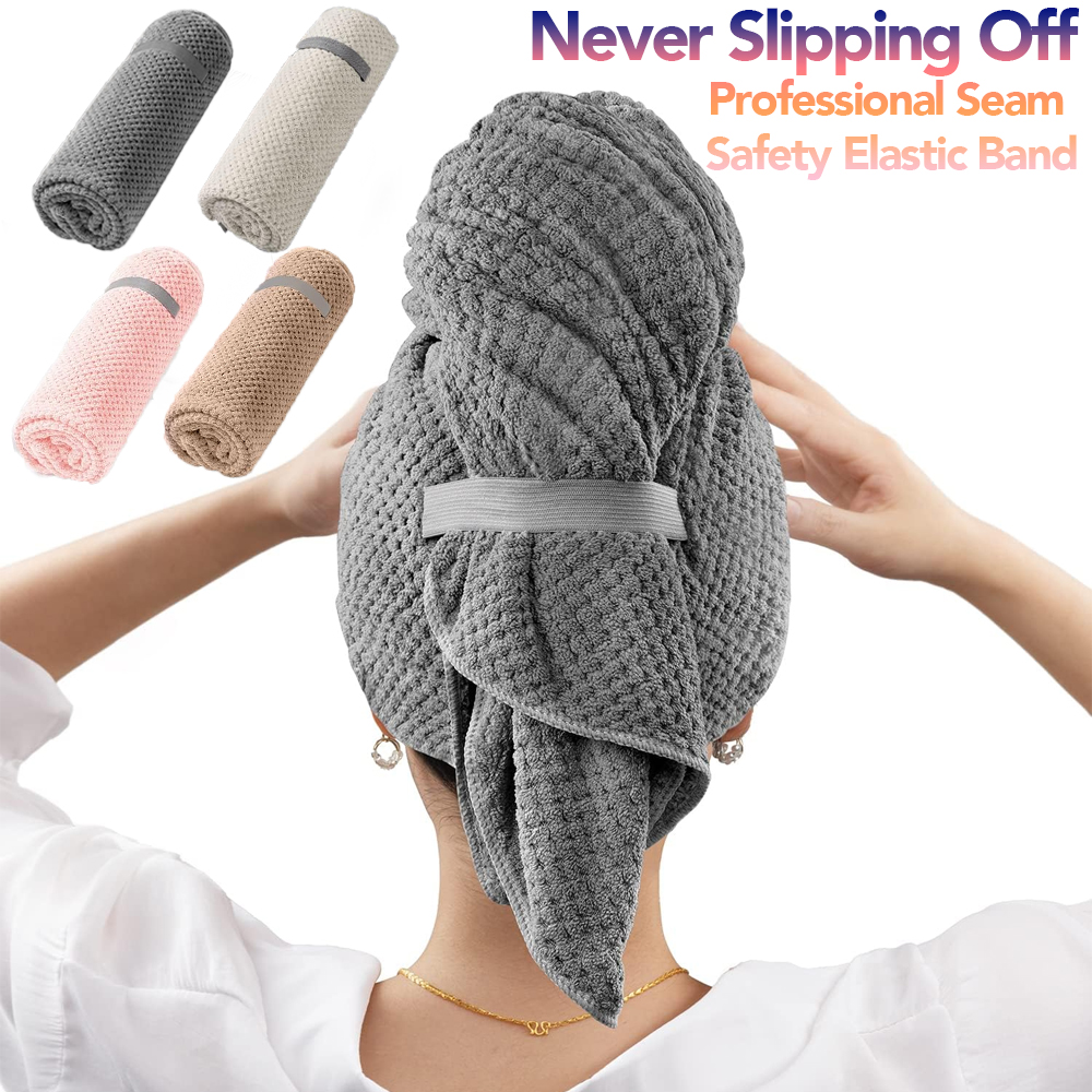 Hair Band Elastic - Asciugamano per capelli in microfibra Avvolgente