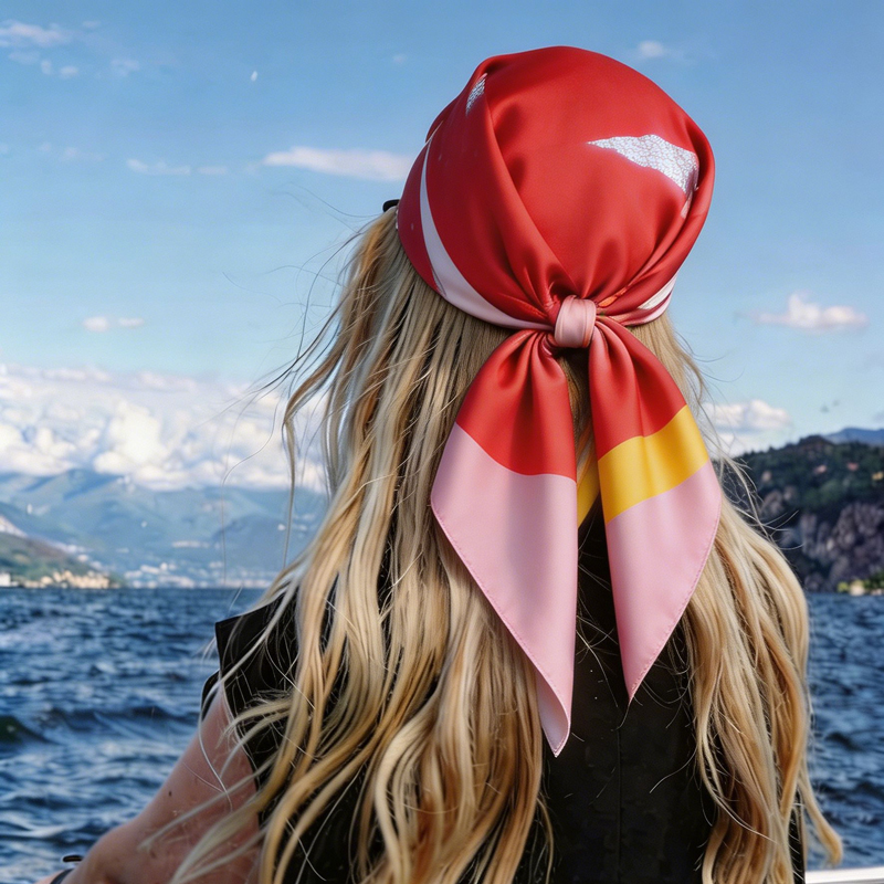 Women'S Accessories For Neck - Foulard Quadrato in Raso di Seta