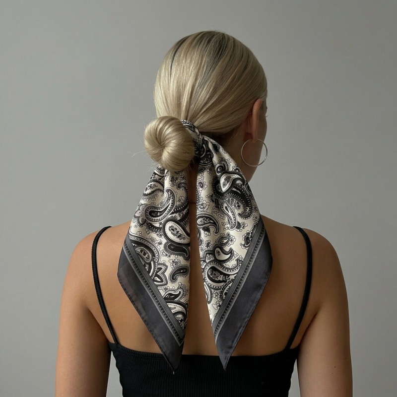 Women'S Accessories For Neck - Foulard Quadrato di Lusso in Raso