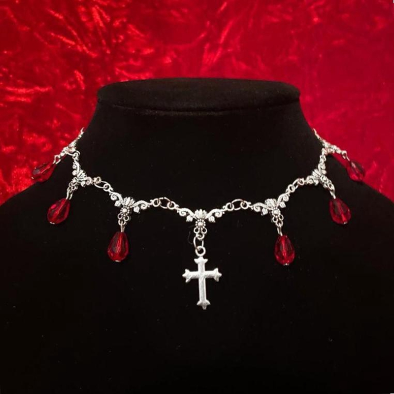 Women'S Victorian Accessories - Girocolli per morso di vampiro Gocce