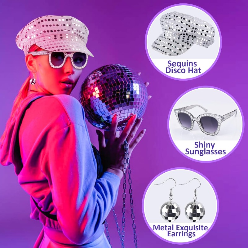 3PCS 70s Costume da discoteca  - Women'S Accessories In The 70S recensione e prezzo