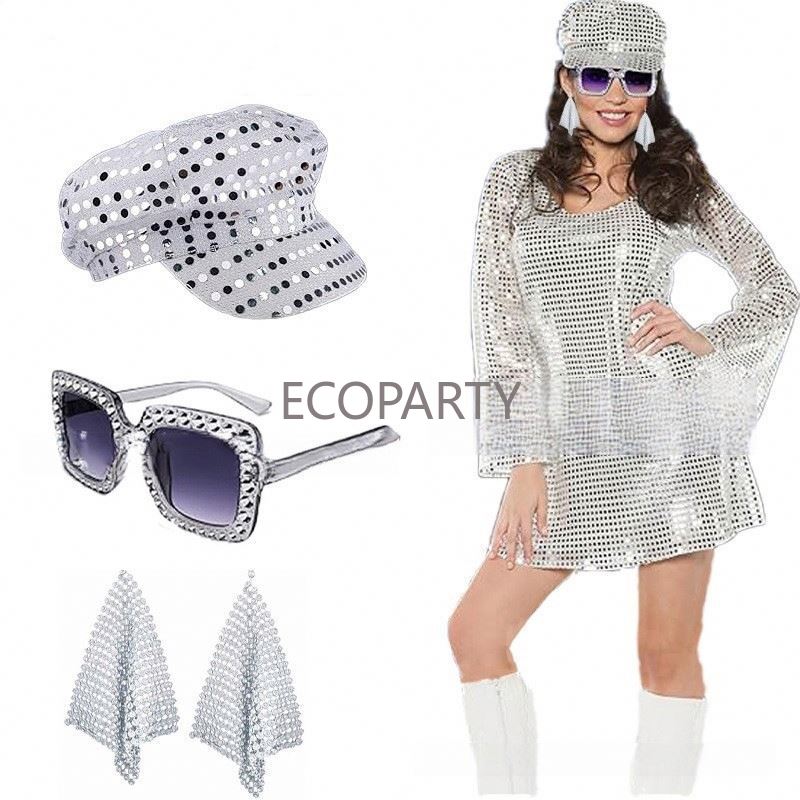 2024 3PCS/5PCS 70s Costume da  - Women'S Accessories In The 70S recensione e prezzo